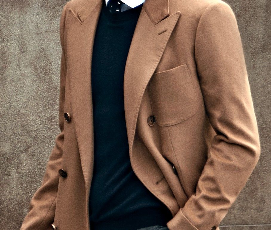 Stylist light brown smart overcoat, custom made for the perfect fit by Senszio